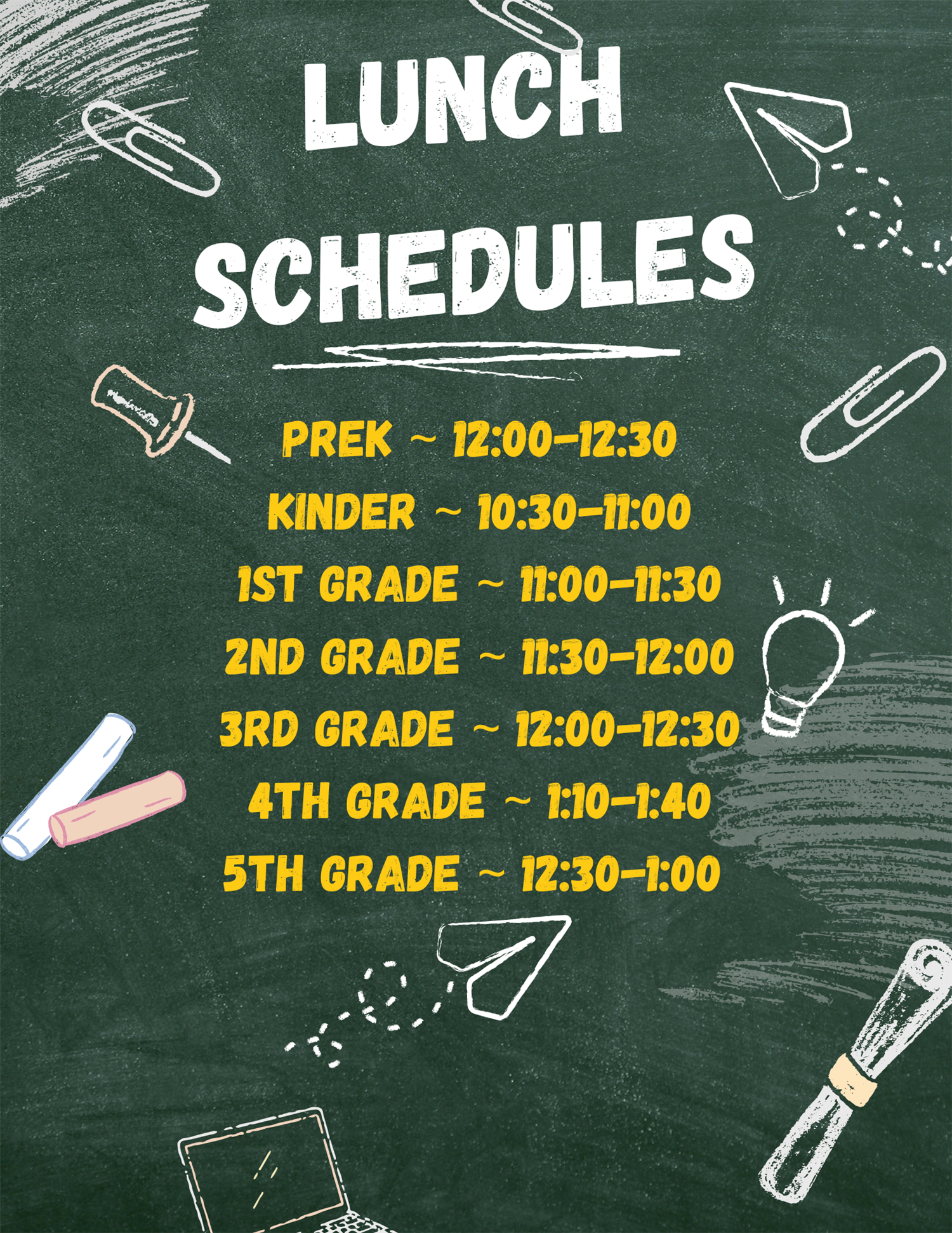 Lunch Schedules