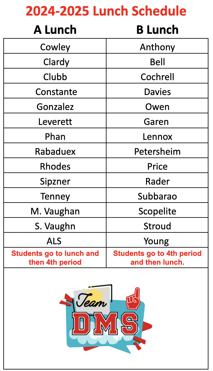 lunch schedule