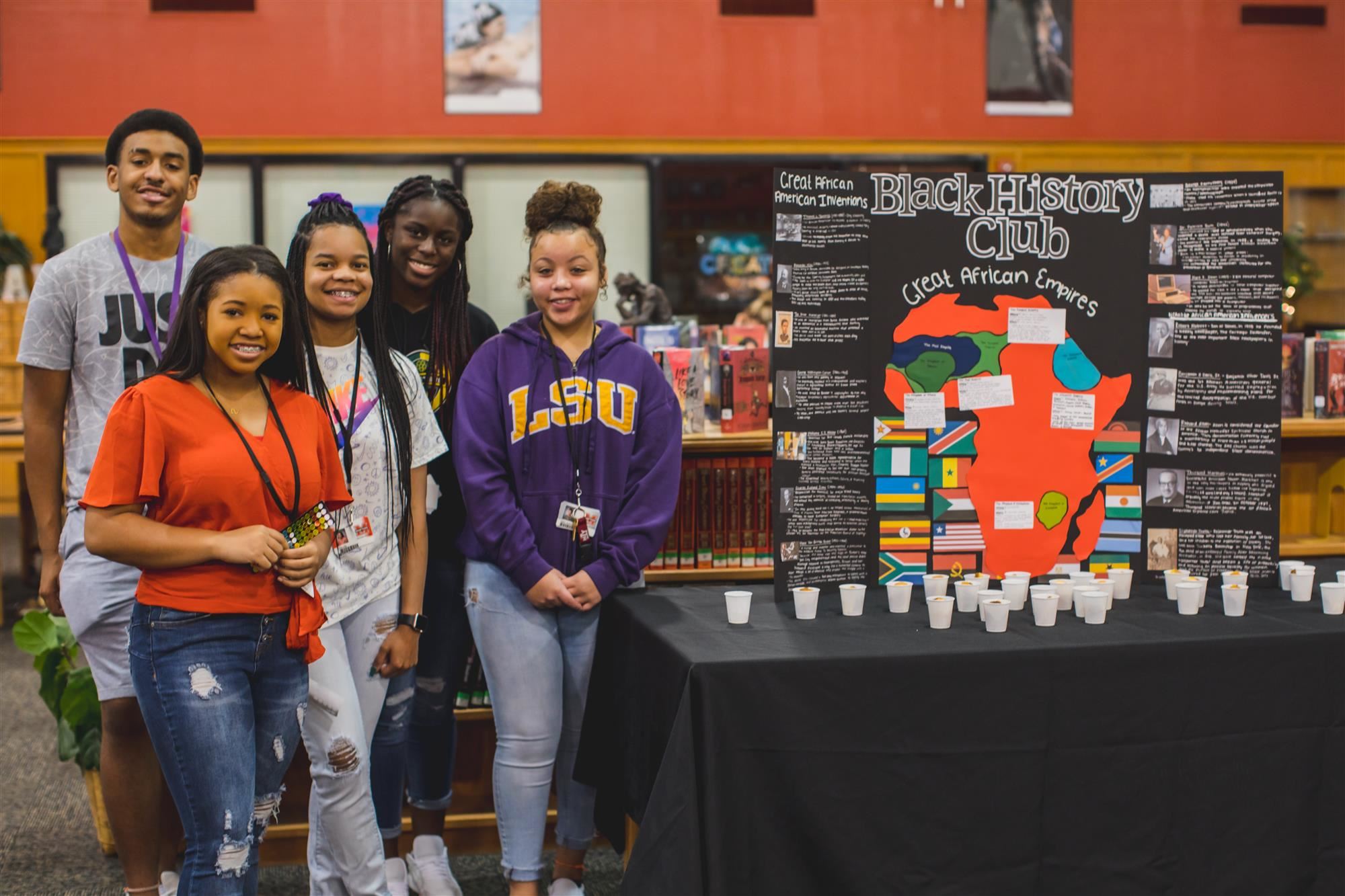 Marcus High School Black History Club members pose at Celebrate Marcus! 2019 