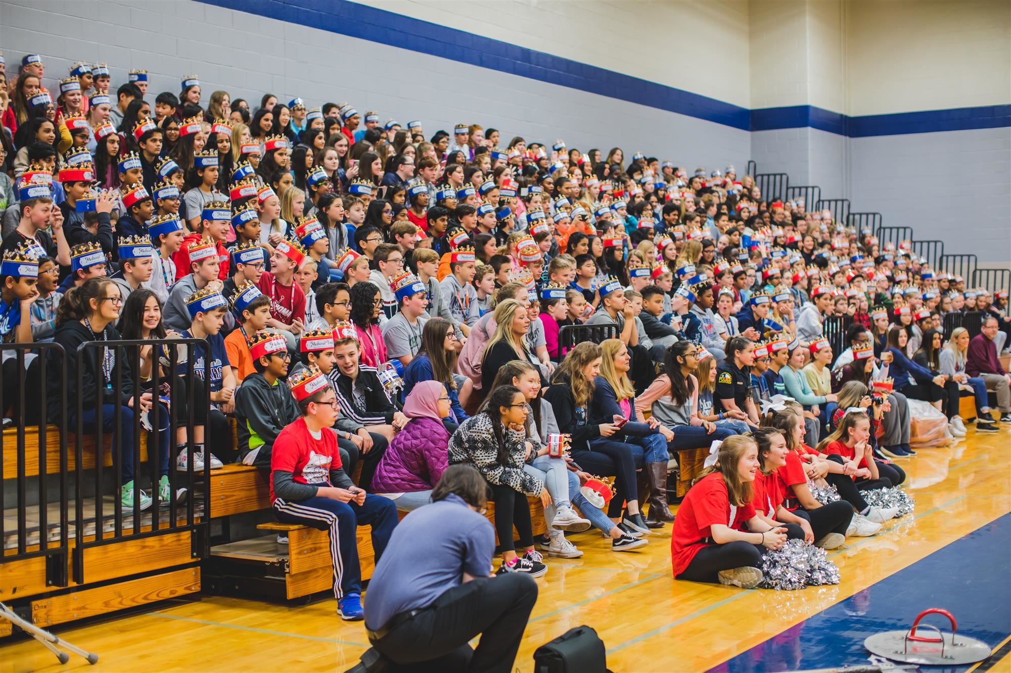 McKamy Middle School students watch Medieval Times Knights perform at their pep rally. 2019 