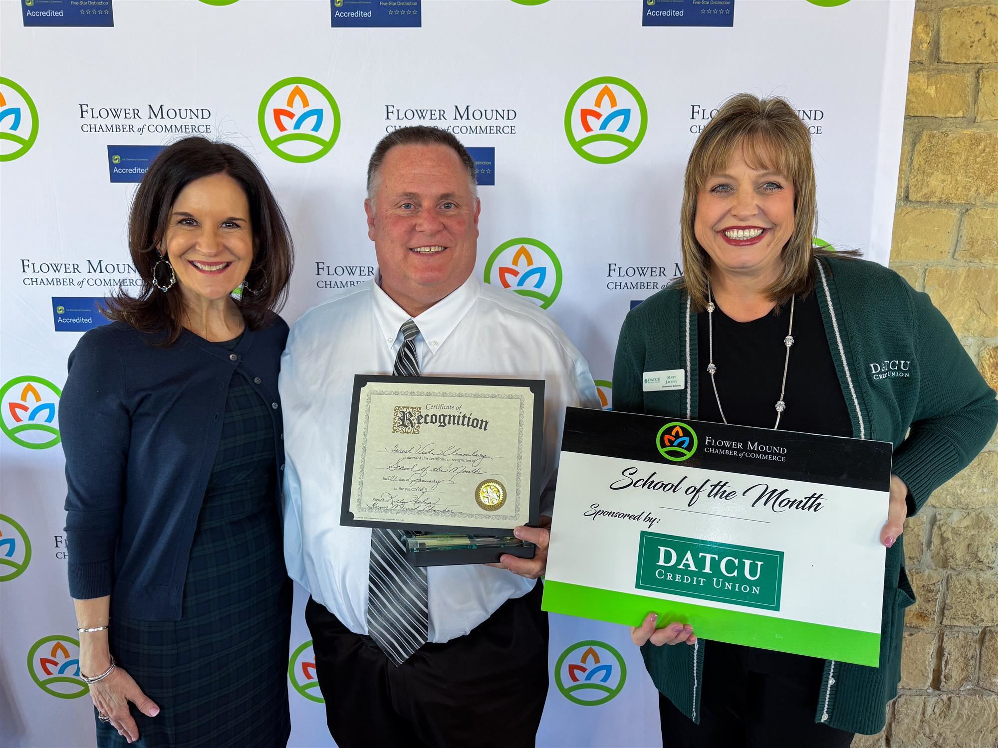 Forest Vista Elementary named Flower Mound Chamber School of the Month. 