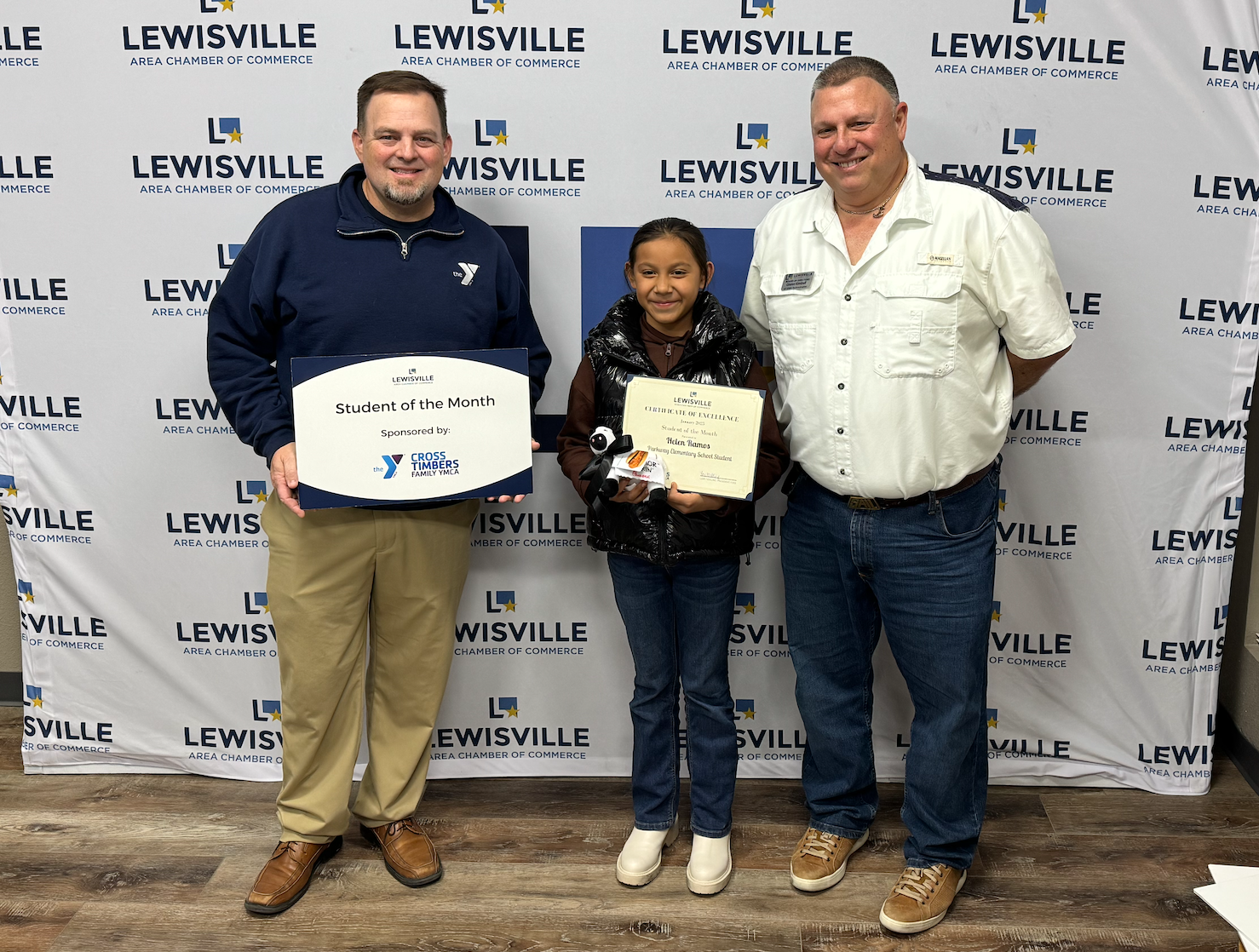 Parkway Elementary student Helen Ramos named Lewisville Chamber Student of the Month. 