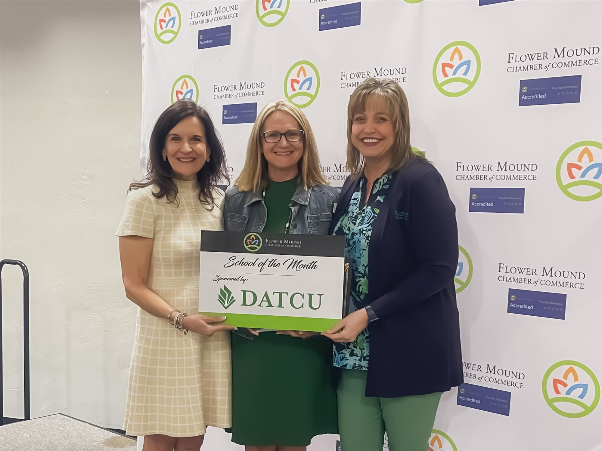 McKamy Middle School named Flower Mound Chamber School of the Month. 