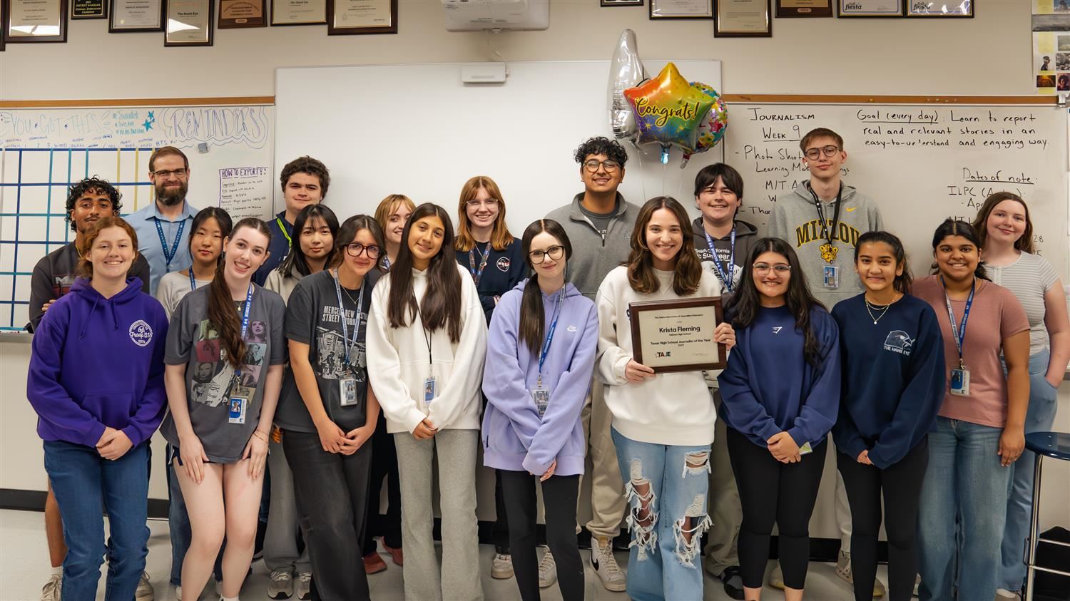 Hebron Senior Named TAJE High School Student Journalist of the Year