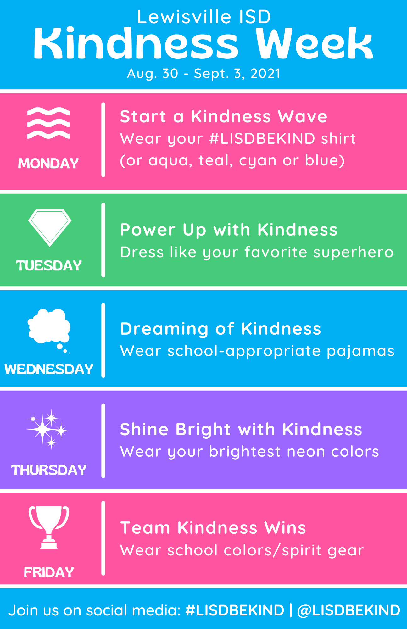 Kindness Week Schedule