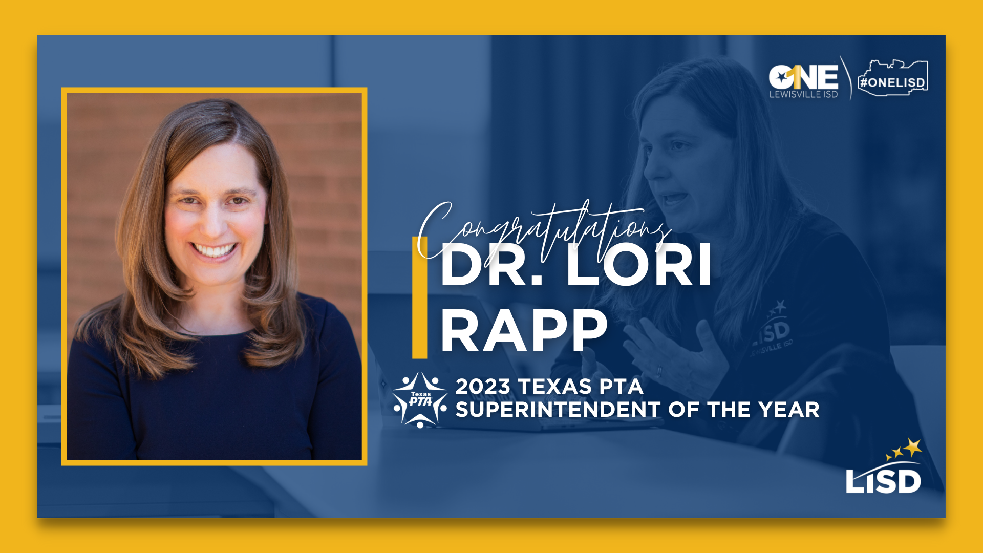 Dr. Lori Rapp named 2023 Texas PTA Superintendent of the Year