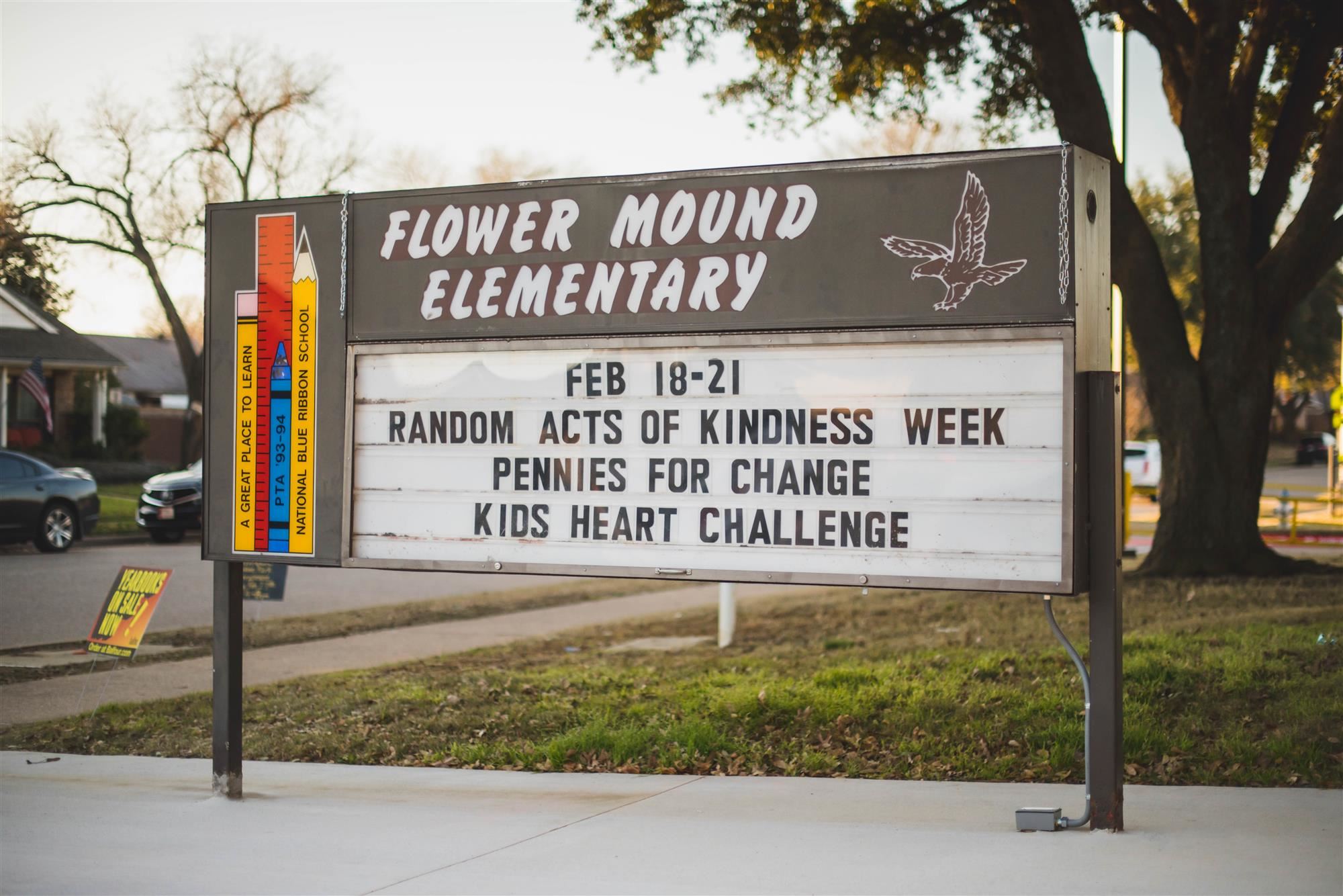 Flower mound elementary school sign 