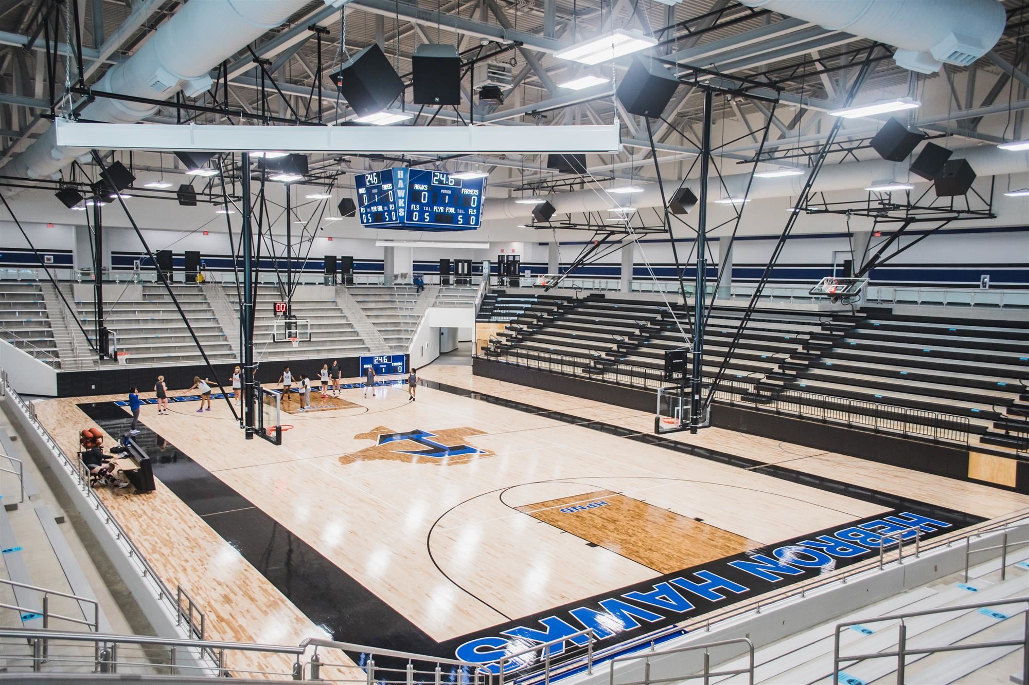 Inside the gymnasium at Hebron arena 