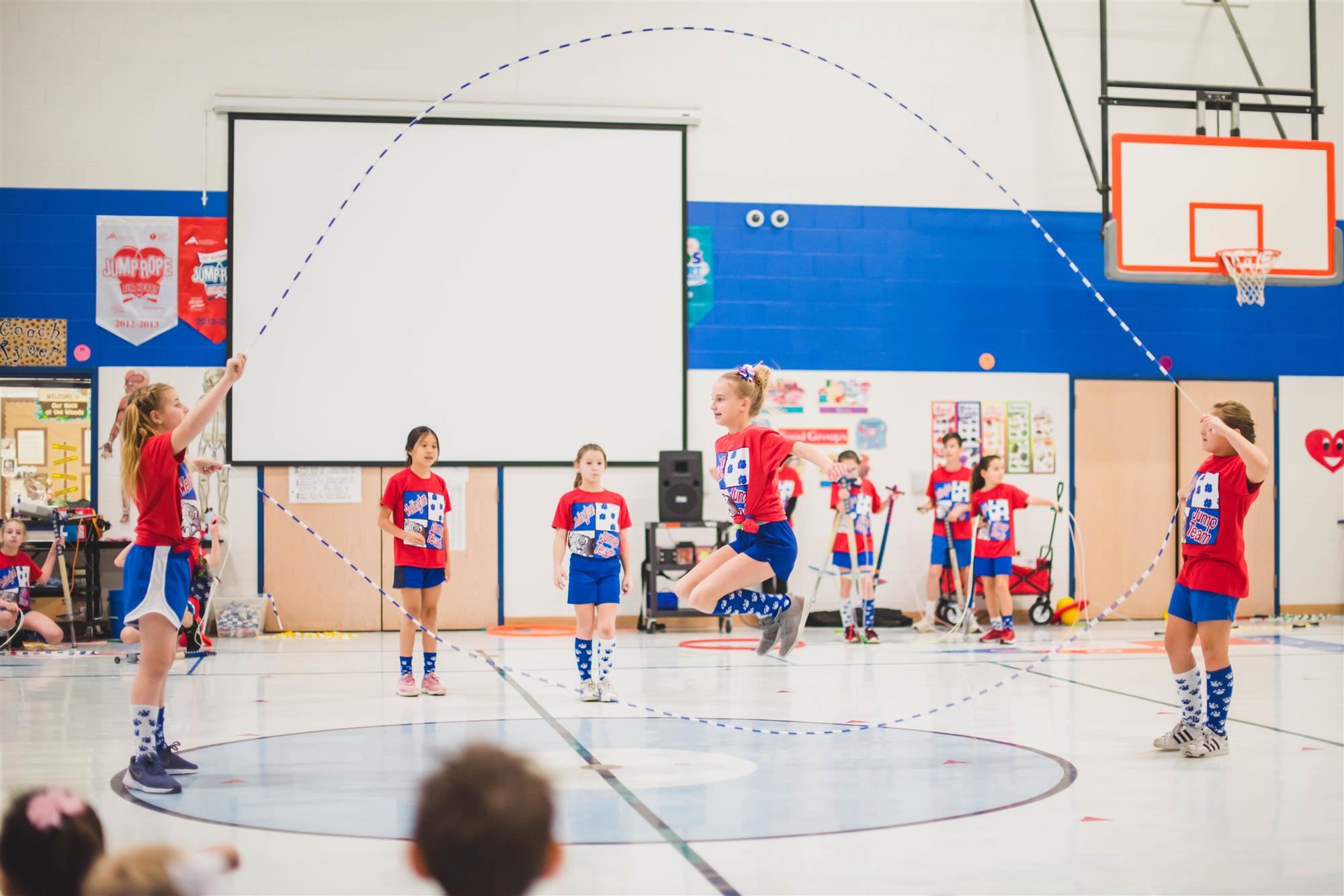 Students in jump rope team jump rope 