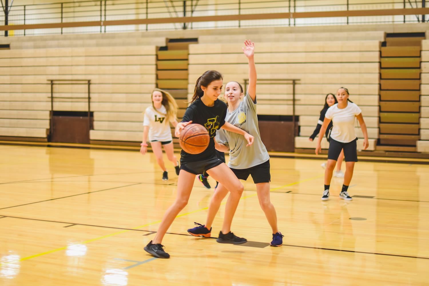 Lakeview Students play basketball 