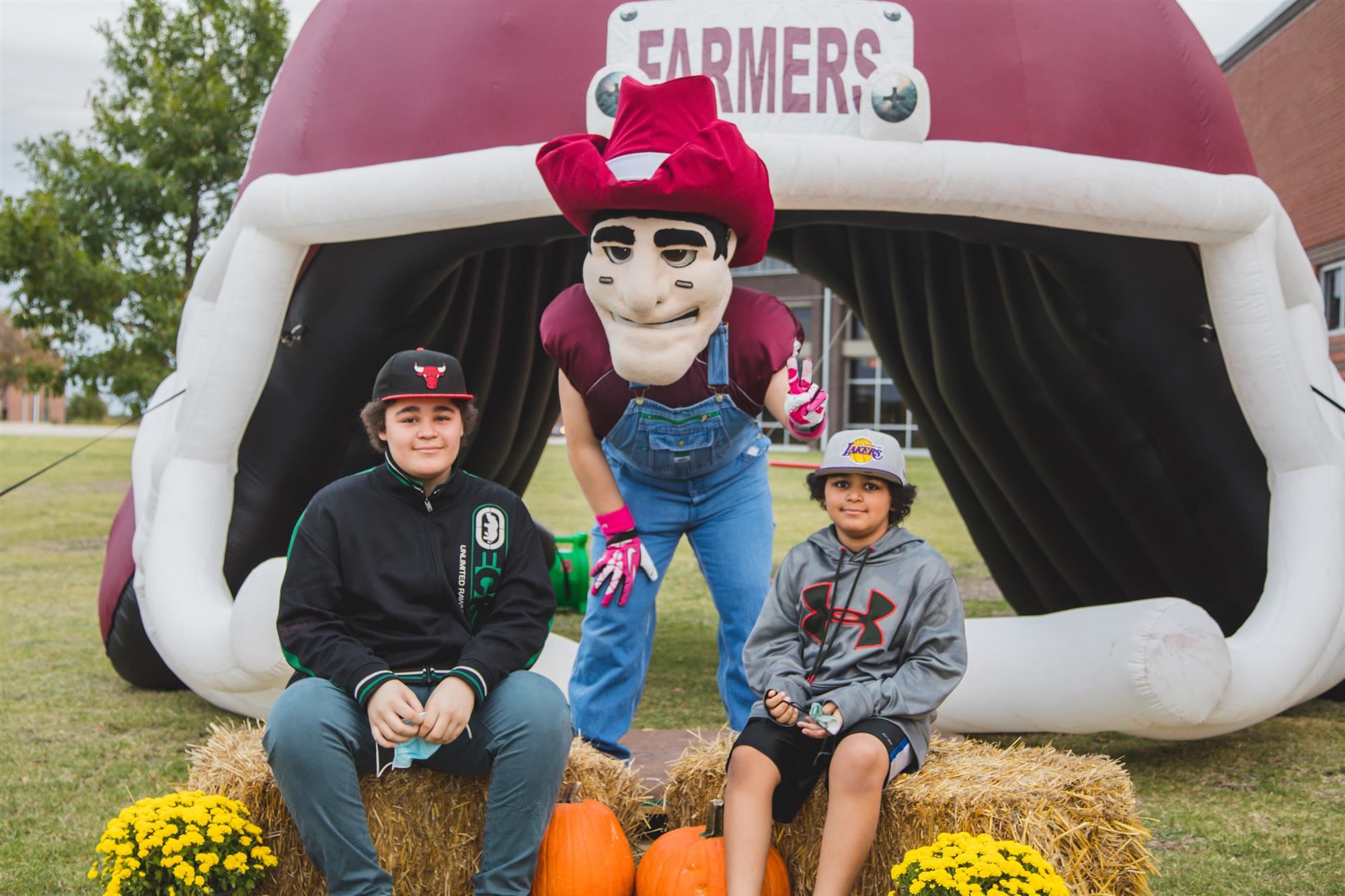 LHS Harmon hosted drive-thru parade for virtual students. 