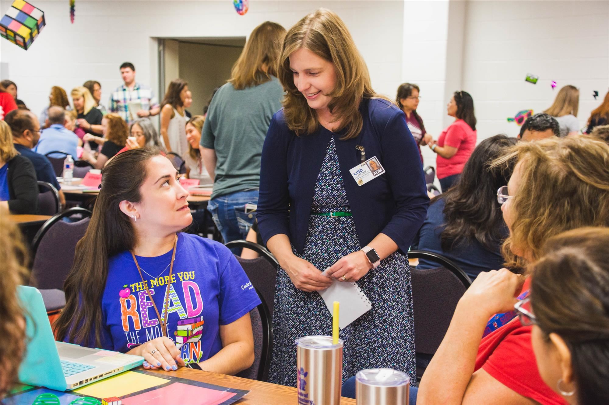 Rapp talks with teachers on campus 