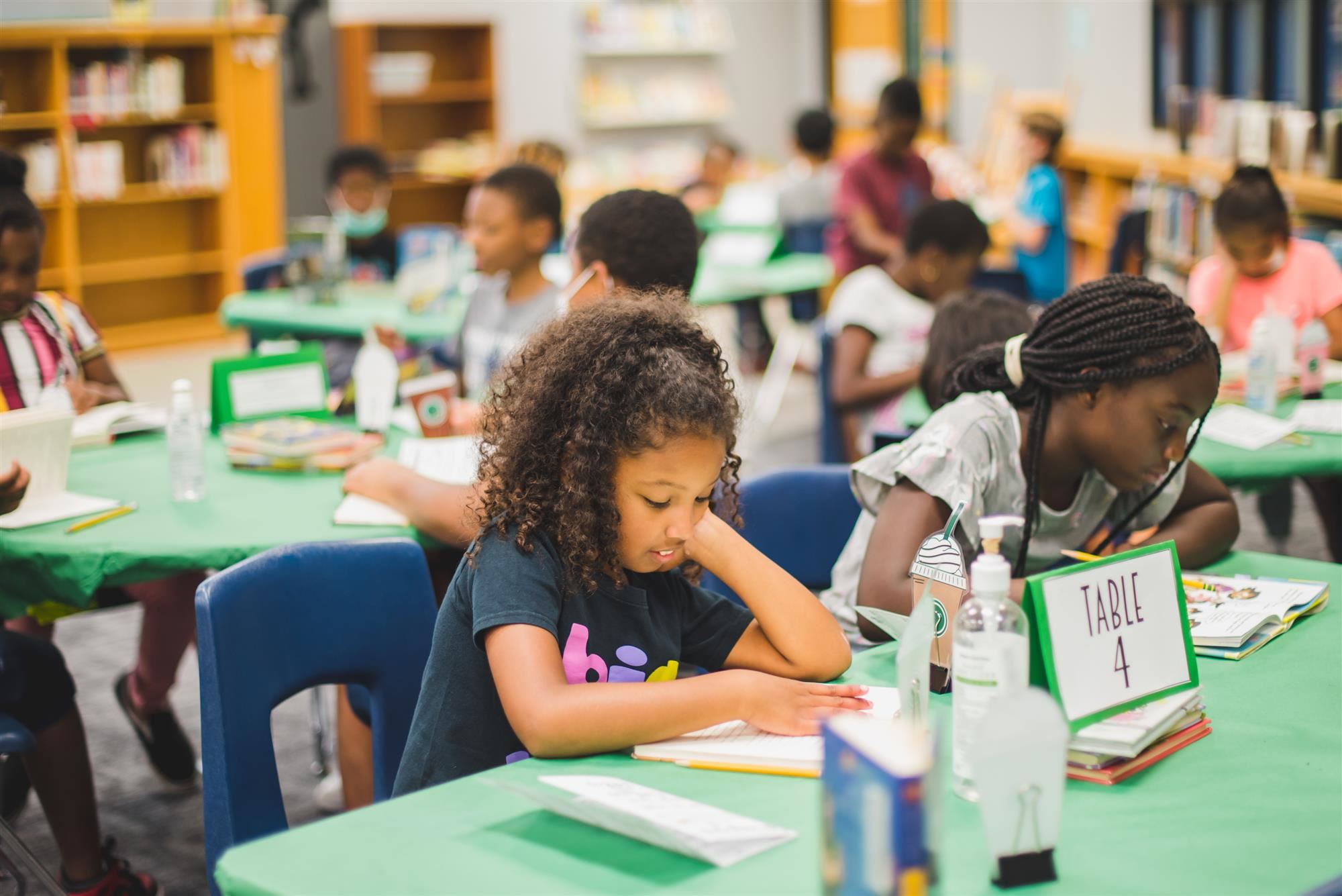 Students read books