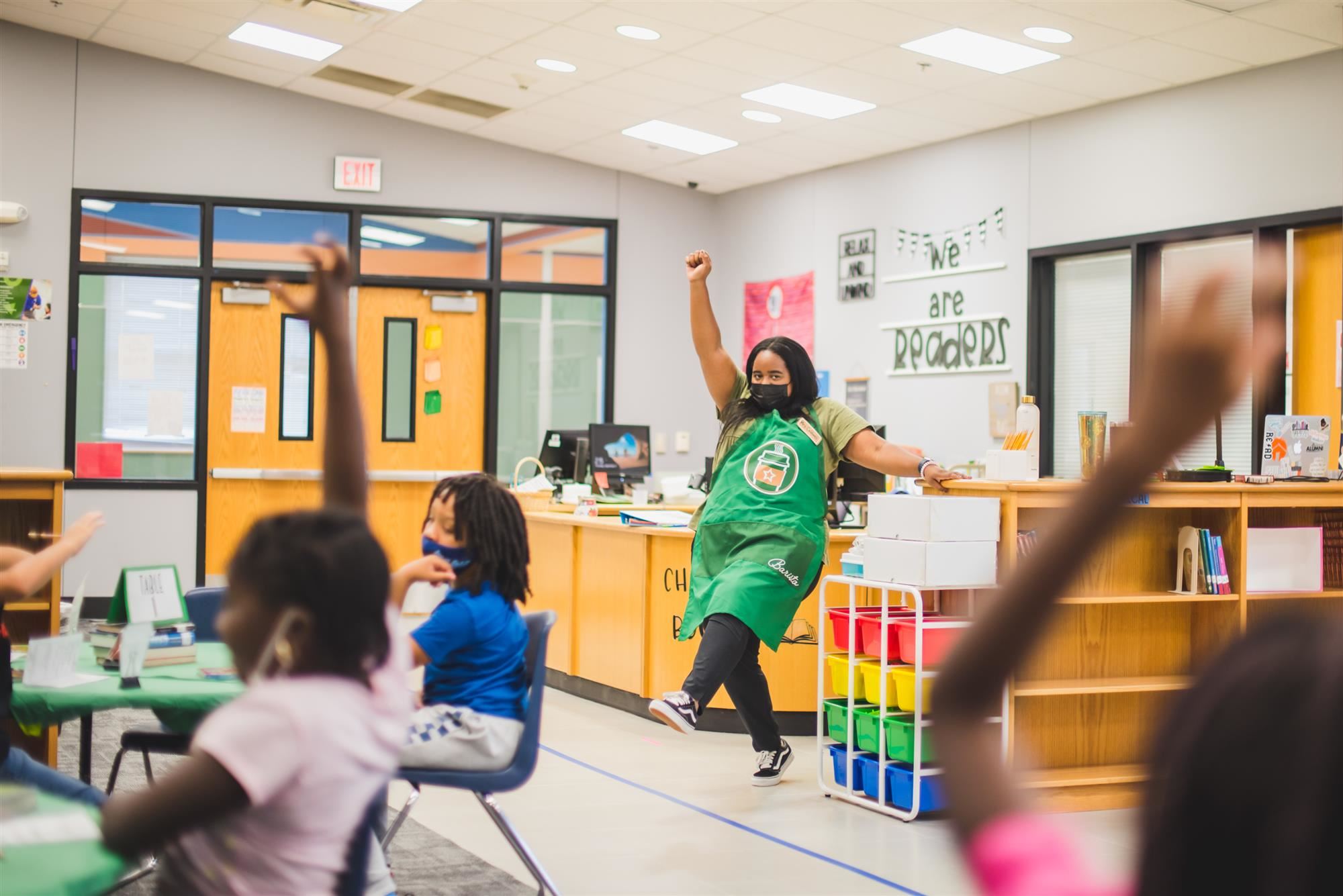 Library media specialist Asha Caldwell
