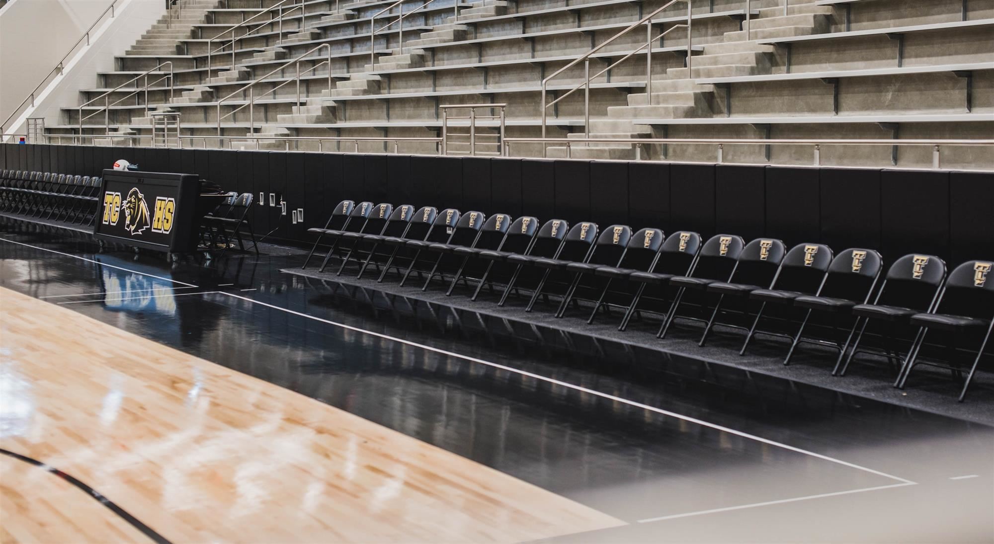 floor and bench chairs in new facility