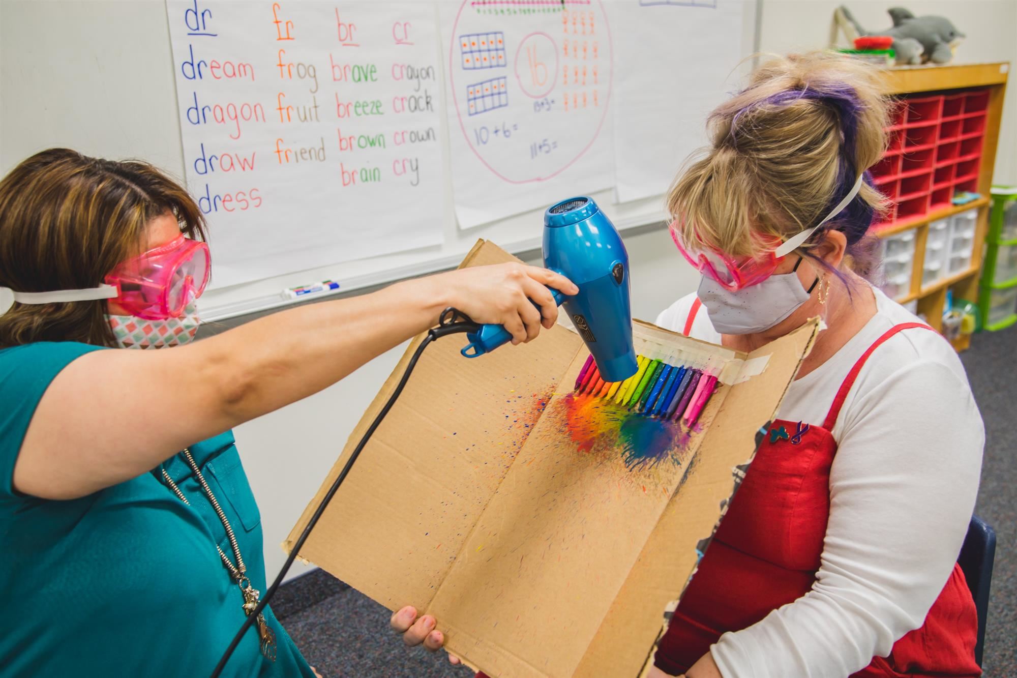 Crayon heating and cooling science experiment. 