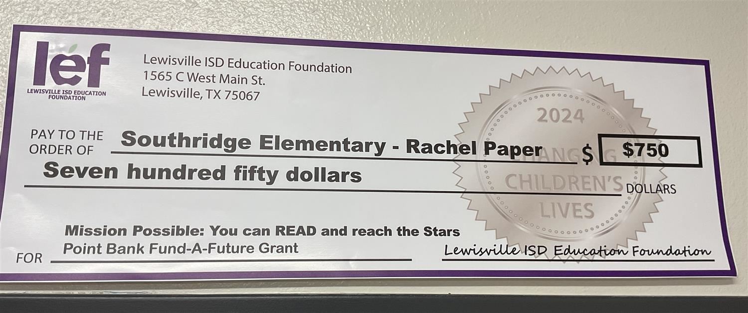  Southridge Library LEF Grant $750