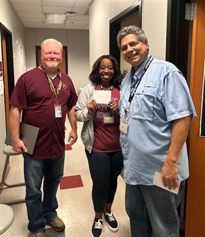 Mr. Holt with our school counselors.